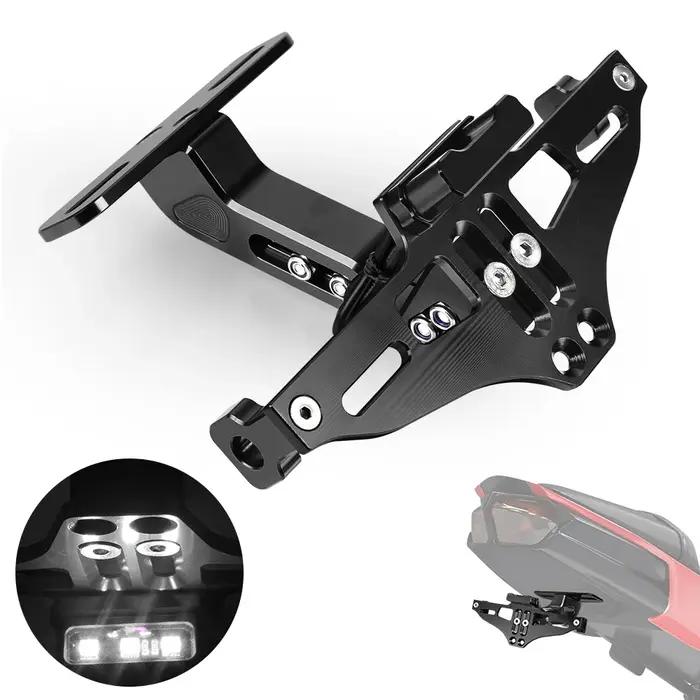 Support de plaque d'immatriculation en aluminium avec lumière LED pour MV Agusta F3 675 800 Brutale 1000 750 910 Brutale 989R élégant pour moto occasions spéciales
