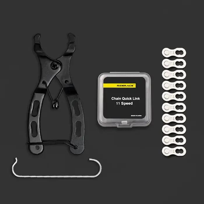 Kit de réparation de chaîne Riderace pour vélos à 6/7/8/9/10/11/12 vitesses couleurs bleu jaune marron noir néon vert