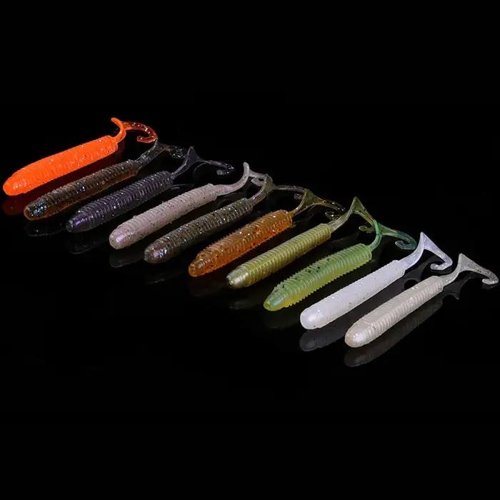 WALK FISH pêche Wobblers ver gabarit leurres souples 6 cm 8 cm 10 cm odeur avec sel Silicone appât a