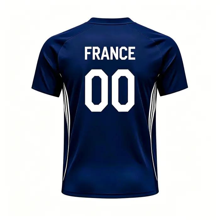 Maillot de football imprimé drapeau français 2026, T-shirt de sport à séchage rapide, uniforme d'entraînement pour supporters, livraison directe disponible