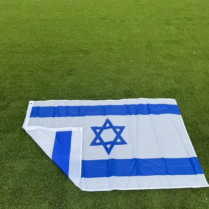 Drapeau d'Israël 150x90cm 3x5 FT דגל ישראל Polyester Double couture Décoration intérieure et extérieure