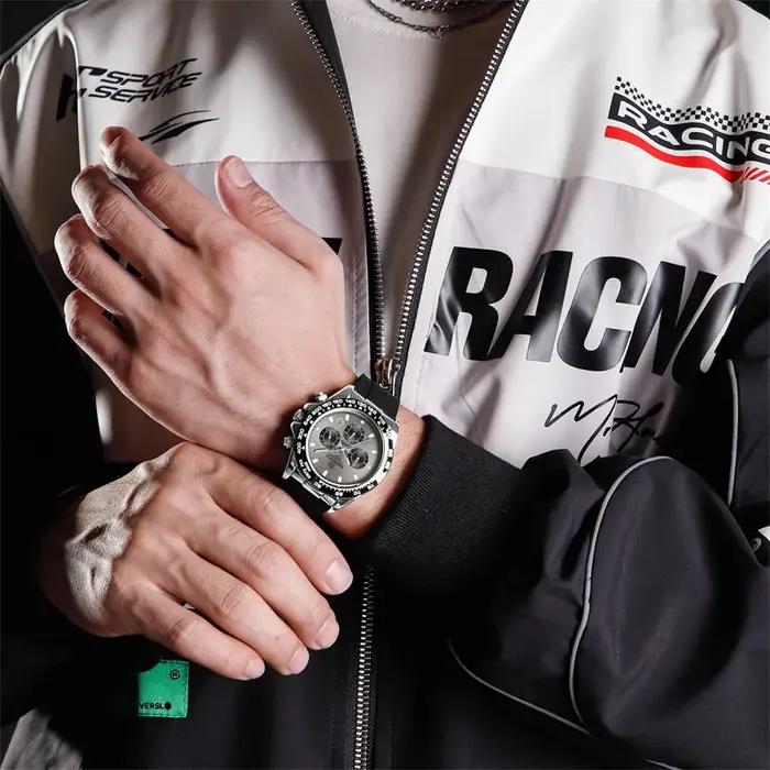 Montre homme NAVIFORCE sport décontractée étanche - Chronographe quartz bracelet silicone lumineux relogio masculino