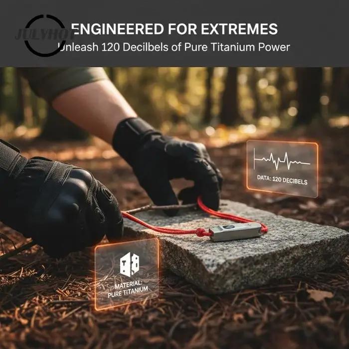 Sifflet de survie avec cordon, sifflet d'urgence fort et étanche pour équipement de sécurité en plein air, randonnée, kayak, chasse