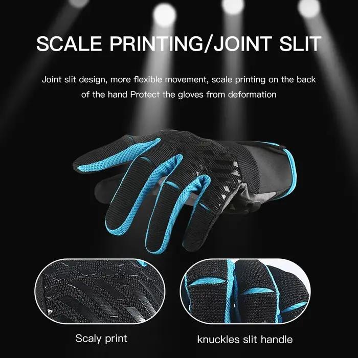Gants de cyclisme VTT en plein air pour hommes, doigt complet, écran tactile, respirant, anti-transp
