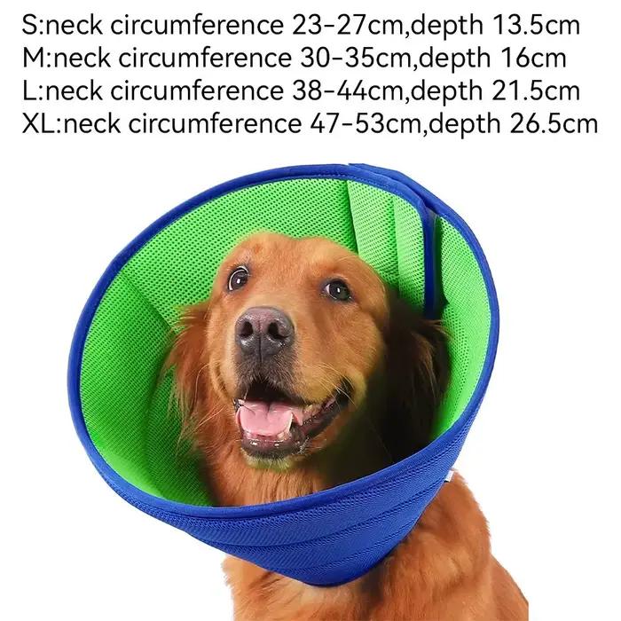 Collier de protection pour chien résistant aux intempéries pour promenade et récupération post-opératoire en argent 925 pour chien de petite, moyenne ou grande taille en blanc, rouge, noir ou vert