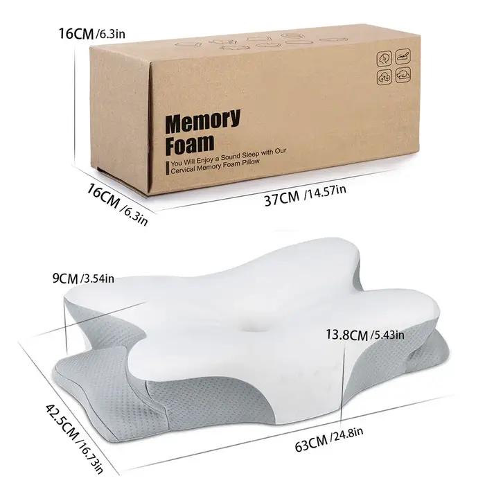 Oreiller cervical mémoire de forme ergonomique pour dormeurs dos et côté alignement spinal correct