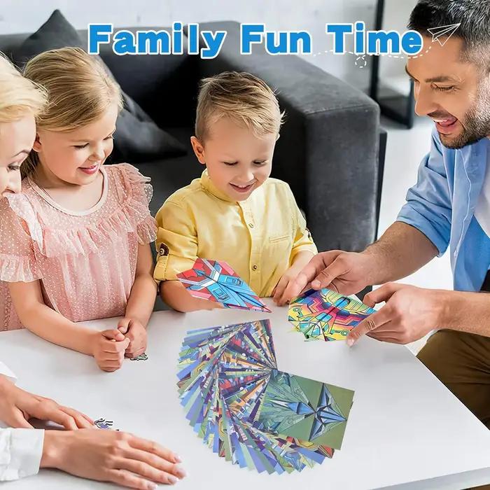 Kit d'avions en papier de 12 styles, papier origami coloré, avion artisanal fait à la main, cadeau pour étudiants, garçons et filles