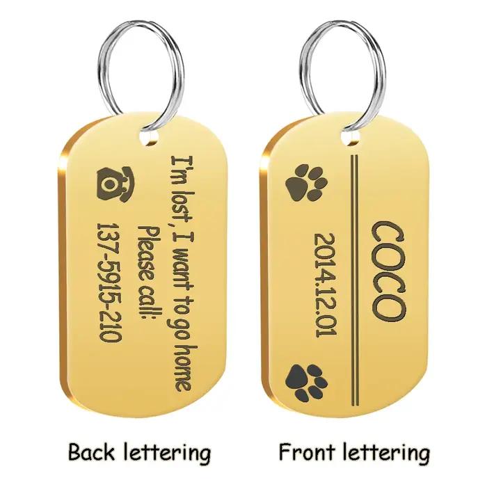 Étiquette d'identification de chien militaire en métal