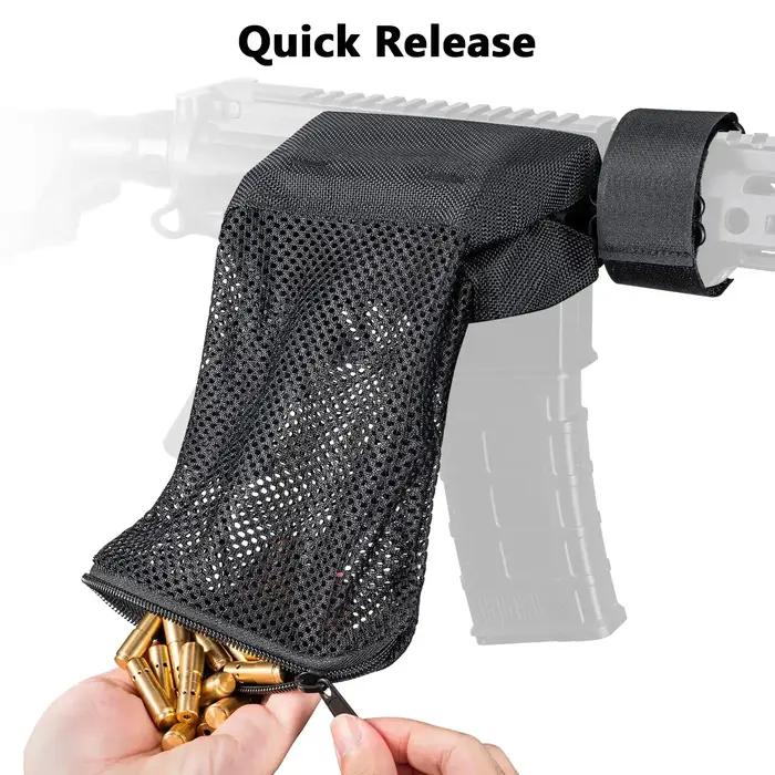 Accessoire de tir à air comprimé collecteur de cartouches en laiton avec fermeture éclair et maille en nylon pour sécurité et commodité joueur occasionnel paintball skirmish