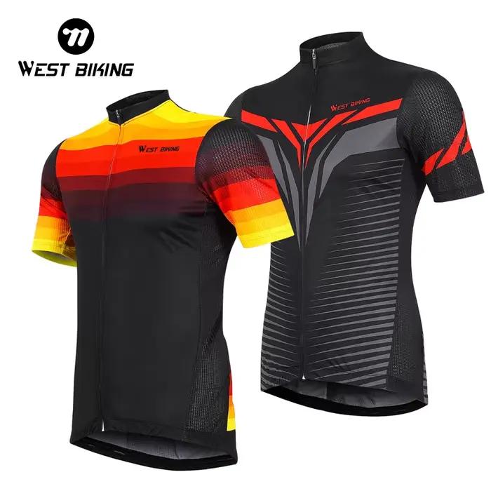 WEST BIKING-Maillot de cyclisme à manches courtes pour hommes