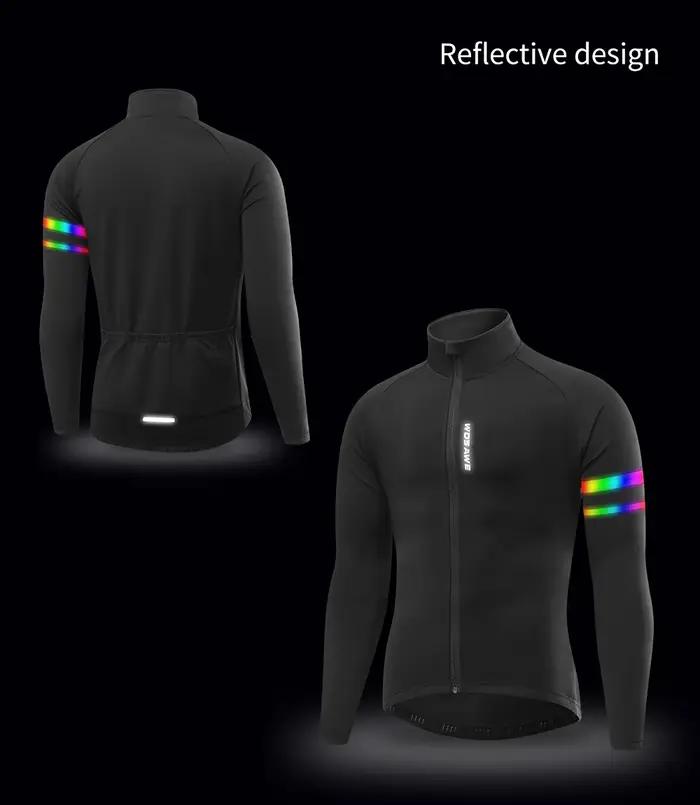 WOSAWE hiver hommes veste de cyclisme imperméable coupe-vent thermique polaire vélo maillot vtt rout