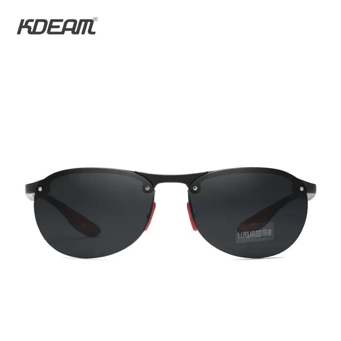 KDEAM – lunettes de soleil ovales sans bords pour hommes, polarisées, monture en matériau TR90, lent