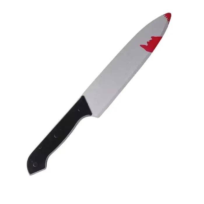 Couteau sanglant 30 cm – Arme réaliste en plastique pour Halloween – Lame d'horreur – Accessoire de déguisement pour
