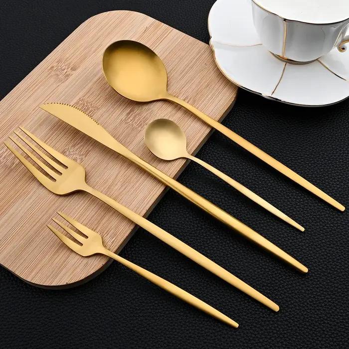 30 pièces ensemble de vaisselle en acier inoxydable couverts mat fourchette cuillère couteau ensembl