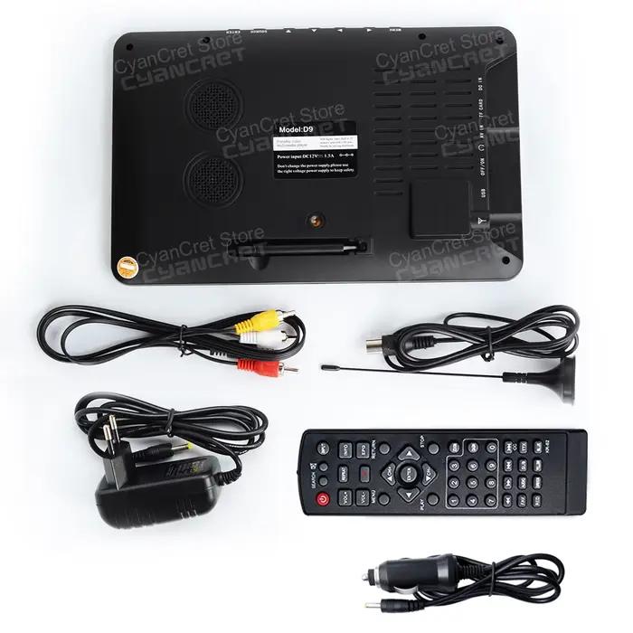 LEADSTAR – mini TV Portable 9 pouces, ATSC DVB-T2 tdt, numérique et analogique, Support USB TF PVR MP4 H.265 AC3, ISDB-T