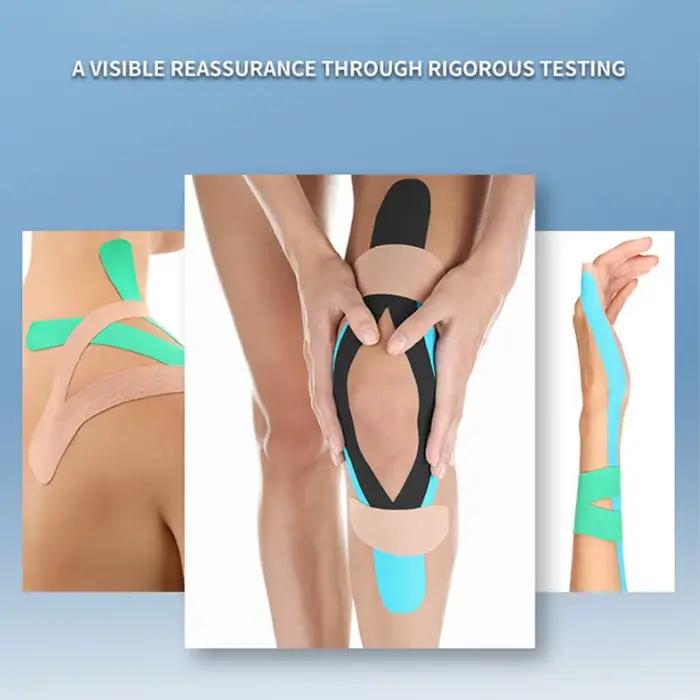 Bande de kinésiologie pour athlètes thérapeutiques, sans latex, élastique, résistant à l'eau, bande de kinésiologie cinétique pour la douleur au genou, les muscles des épaules