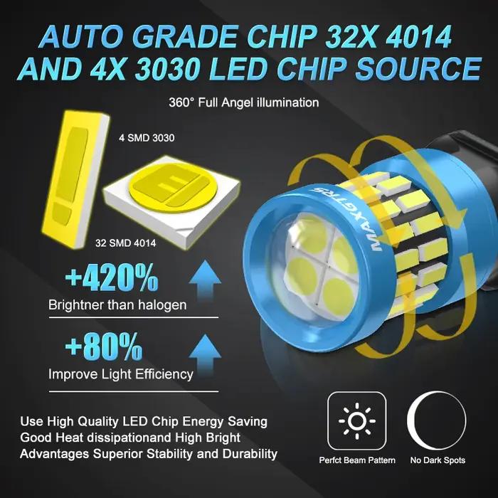 2 ampoules LED Canbus PWY24W PW24W 4014, pour Audi A3 A4 A5 Q3 VW MK7 Golf CC Ford Fusion, clignotan