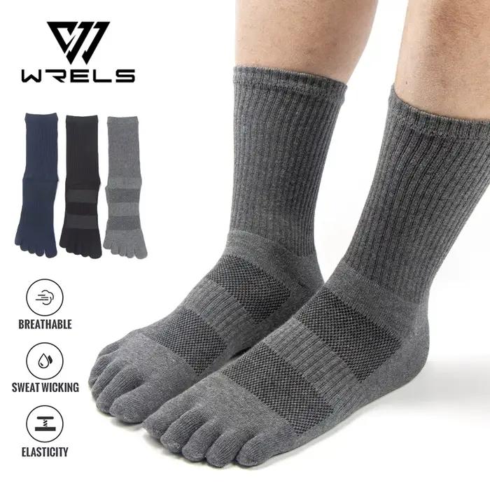 Chaussettes cinq doigts WRELS coton running trail cinq orteils tube long outdoor