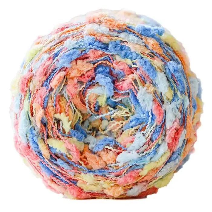 Laine de couleur mélangée originale à pois colorés, fil de haricot, boule de laine, écharpe tissée, manteau, pull, matériel de fil fait main, vente en gros