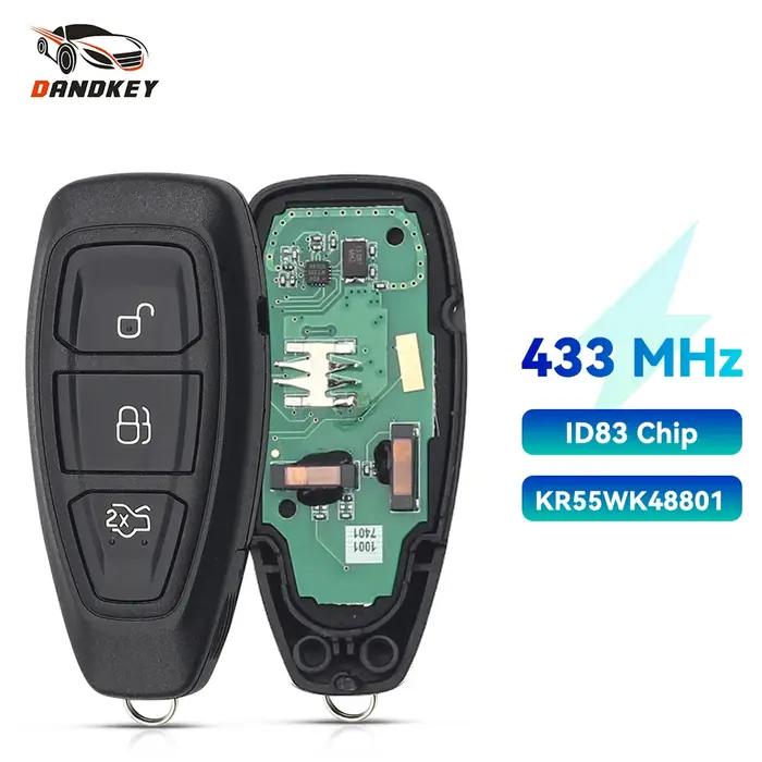 KEYYOU – clé intelligente à 3 boutons, 433Mhz, 4D63 KR55WK48801, télécommande pour Ford Focus Fiesta