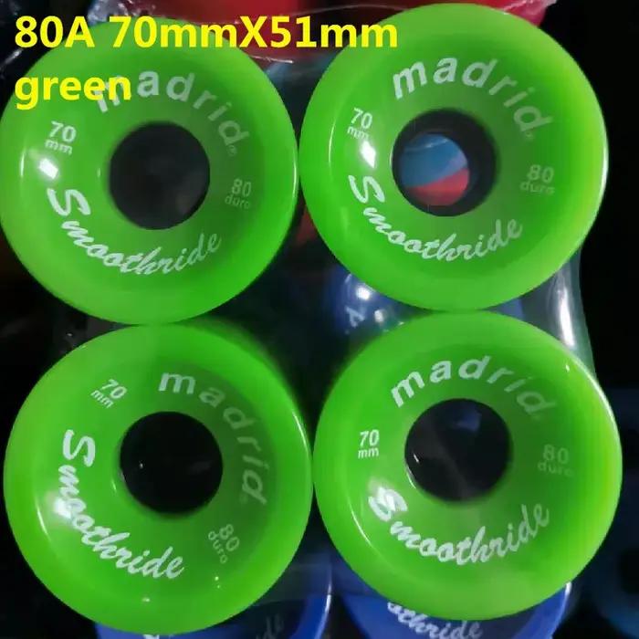 Roues de skateboard 70mm x 51mm en PU 80A pour homme durables et élastiques pour street skate et longboard