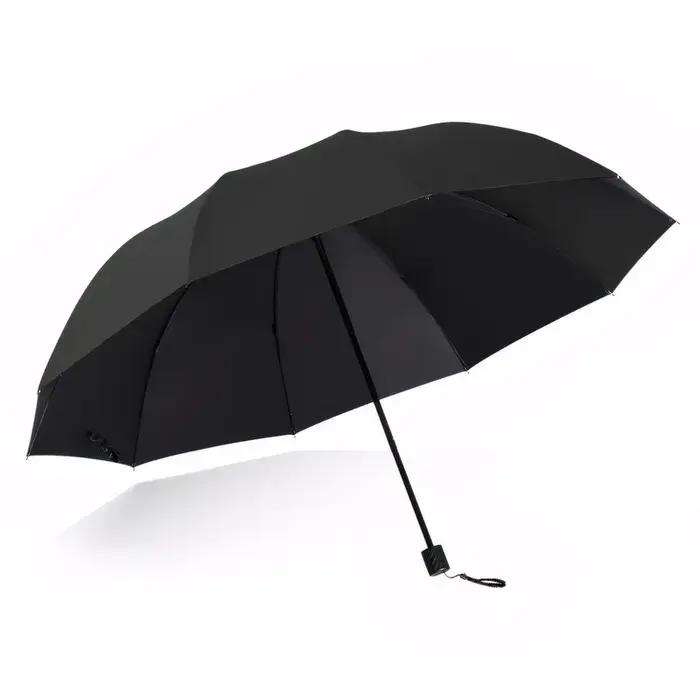Parapluie pliant surdimensionné de 130cm tissu en nylon 190T résistant pour protection solaire et pluvieuse voyage et usage familial