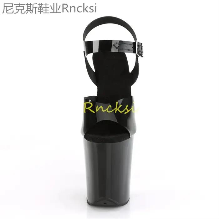 Sandales à talons hauts noirs pour femmes, à un bouton, à la mode, sexy, nouveau style d'été, 23cm
