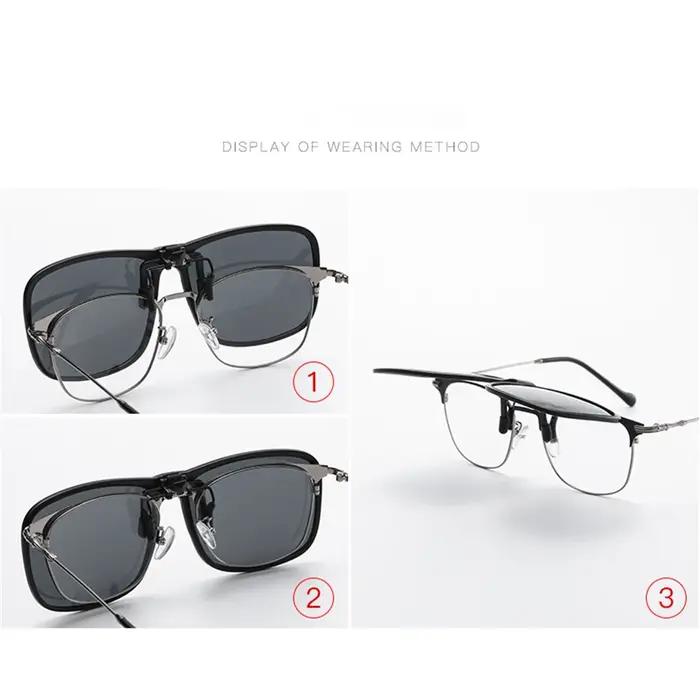 VIVIBEE lunettes de soleil polarisées rabattables à Clip pour la conduite sombre UV400 lentille phot