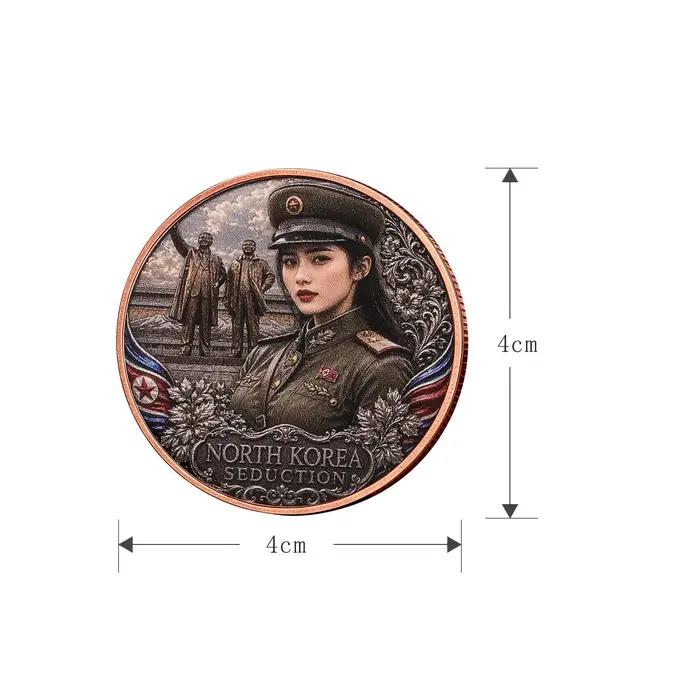 Pièce de Monnaie en Cuivre Pur 999 de 1 Oz Collection Commémorative Nord-Coréenne Occasions Spéciales Décoration Maison Artisanal