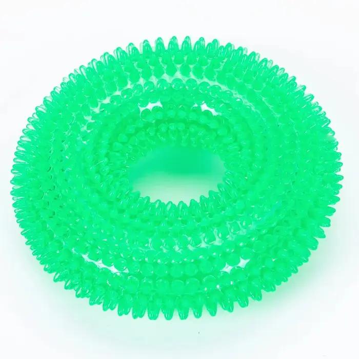 Jouet à mâcher Durable pour chien, anneau d'épine grinçant, entraînement sonore interactif, caoutcho