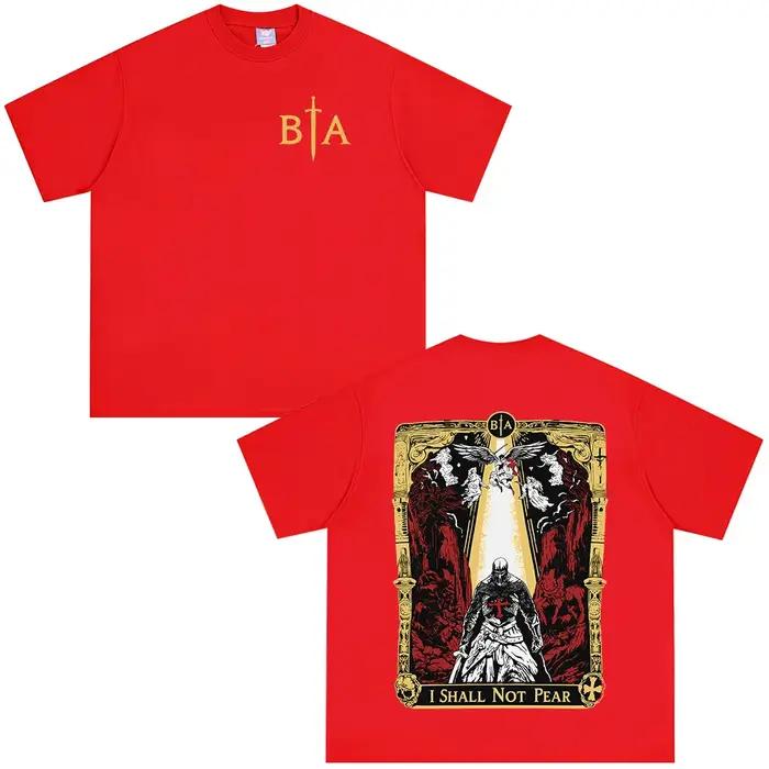T-shirt I Shall No Fear Brothers in Arms Skeleton Knight pour hommes et femmes, vêtements d'été déco