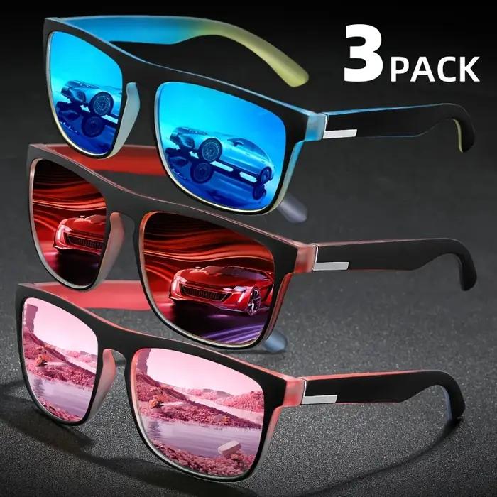 Lunettes de soleil polarisées carrées multicolores