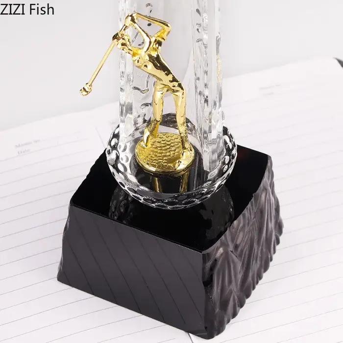 Sculpture de trophée de golf en métal cristal