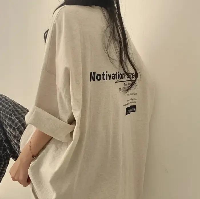 Économie surdimensionnés à demi-manches pour femmes, T-shirt en coton ajusté, Économie Hip Hop, Vêtements d'été, Nouveau