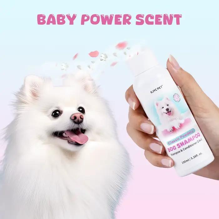 GJYC PET Shampooing pour chien 2 en 1 Parfum de poudre pour bébé Doux Hypoallergénique Équilibré au