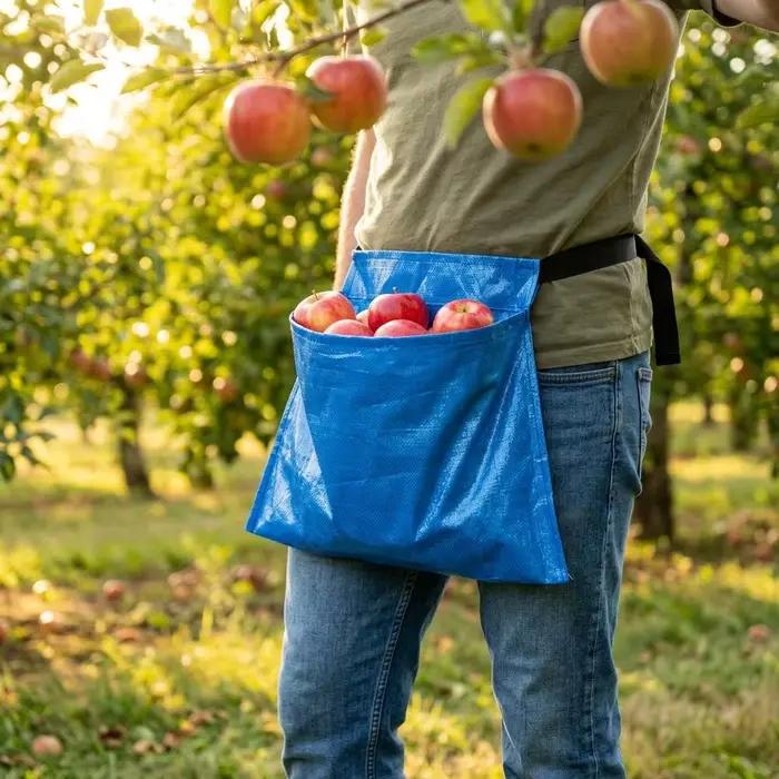 Sac de cueillette de fruits et légumes avec ceinture et pochette pour champignons robuste et étanche pour cueillette en jardin et forêt