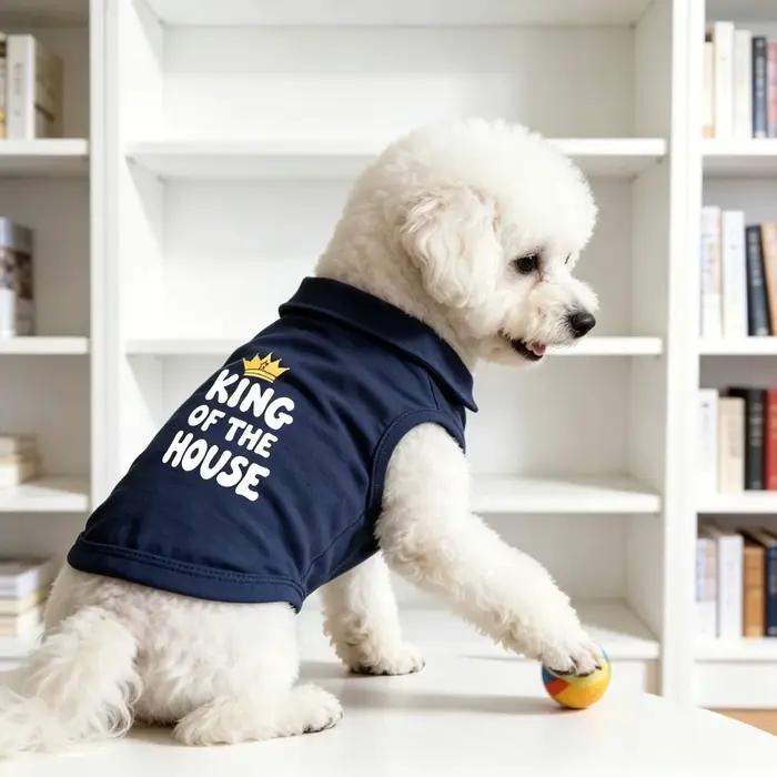 Veste polo sans manches pour chien King of The House Crown