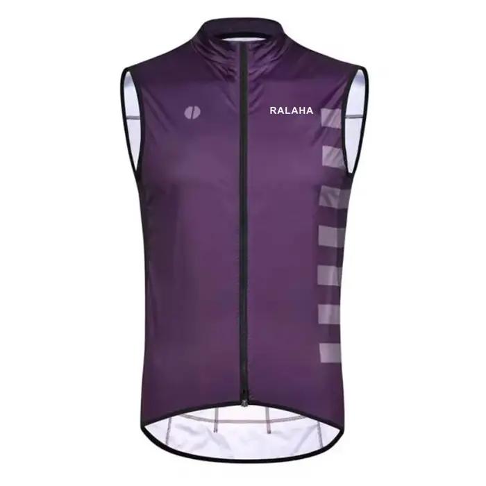 Gilet de cyclisme Ralaha imperméable et coupe-vent pour hommes, polyester, confort ajusté, respirant, séchage rapide, pour courses, randonnées et voyages urbains