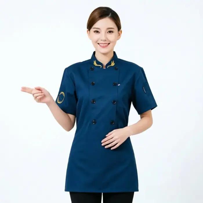 Vêtements de travail pour chef de cuisine, vêtements d'été à manches courtes, vêtements pour hôtel, restaurant, cafétéria, boulangerie, pâtisserie, vêtements de chef spécialisé