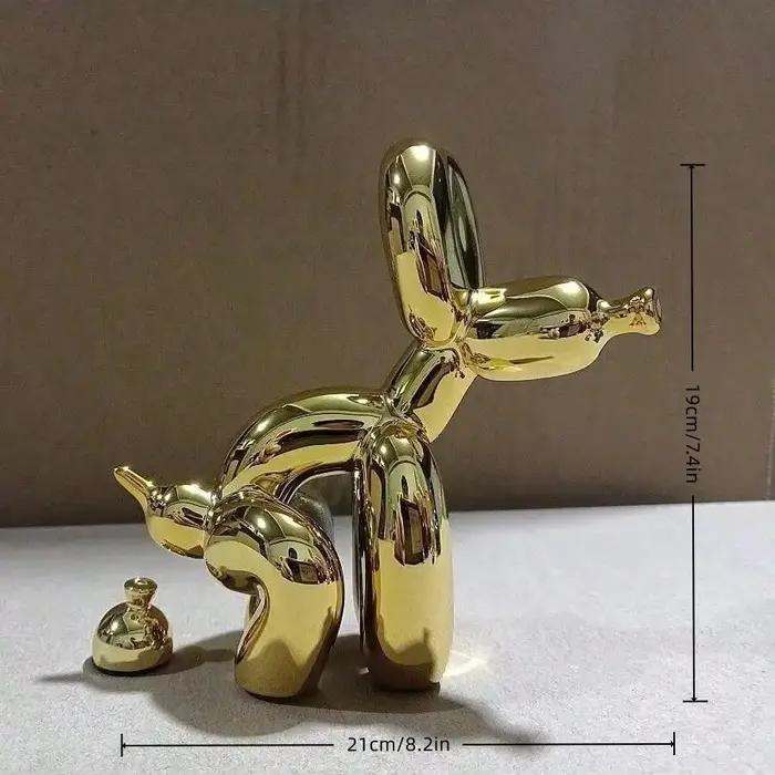 Statue en résine d'animal de chien de ballon moderne pour salon chambre bureau original cadeau occasion spéciale