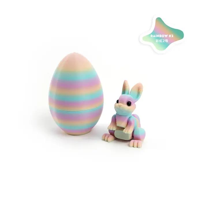 Ornement d'œufs de lapin imprimé en 3D, modèle animal, lapin de Pâques, ornement de bureau à domicile, cadeau de Pâques