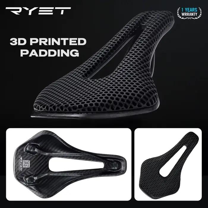 RYET 3D imprimé selle de vélo ultraléger en Fiber de carbone creux confortable respirant vtt gravier