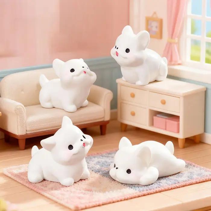 Figurine en résine miniature ornement animal de compagnie renard chien chat décoration de jardin pour occasions spéciales comme Noël Saint Valentin Anniversaire Journée des enfants