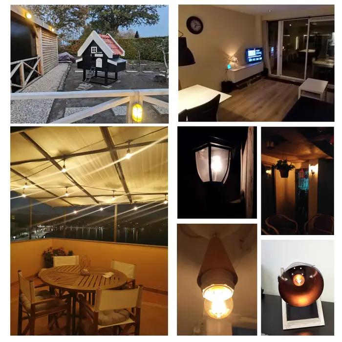 Ampoule LED G40 à filament en spirale doré 1W (équivalent 10W) Lampe LED à économie d'énergie Verre