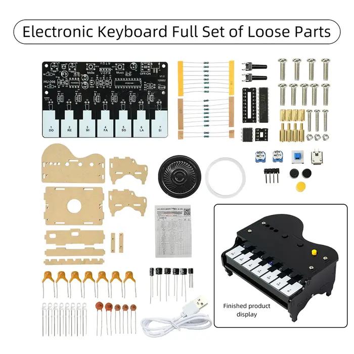 Kit de pratique de soudure DIY pour orgue électronique, avec éclairage LED synchronisé, touches sens