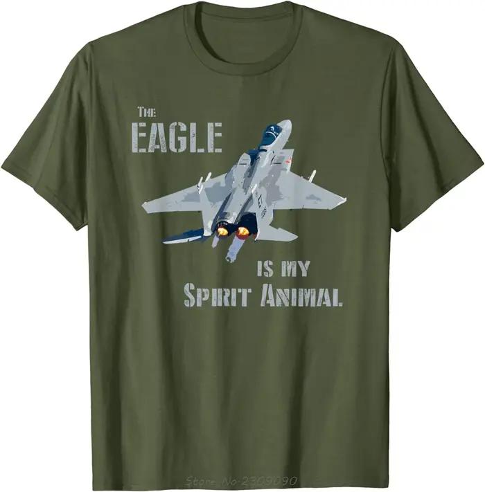 L'aigle est mon esprit Animal F-15 avion de chasse coton T-shirt décontracté surdimensionné