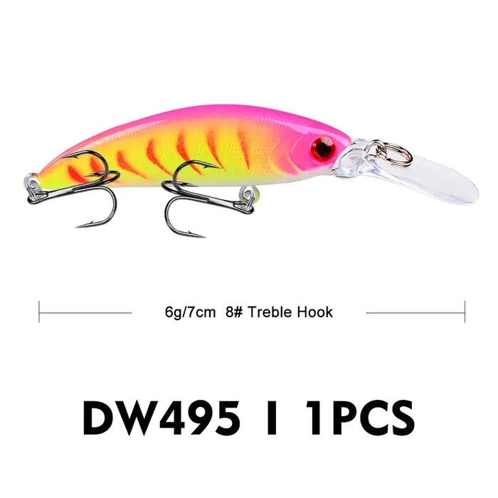 1 pièces leurre de pêche méné 70mm 6g coulant manivelle appât dur Wobblers artificiel brochet carpe Swimbait Pesca