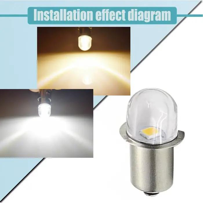 P13.5S Base LED ampoules de mise à niveau blanc Maglite lampe de poche blanc chaud 3000K blanc 6000K