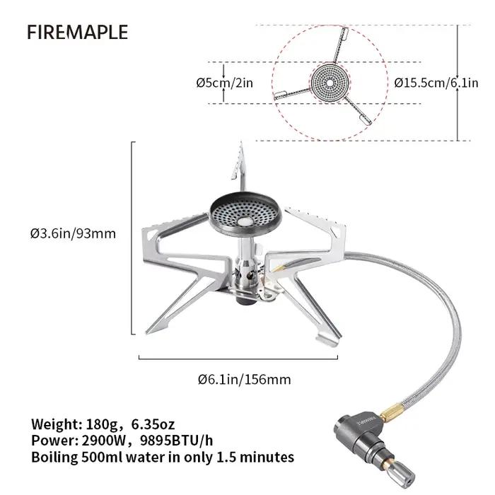 Régulateur de pression Polaris en érable feu, réchaud de Camping léger, brûleur de gaz en plein air,