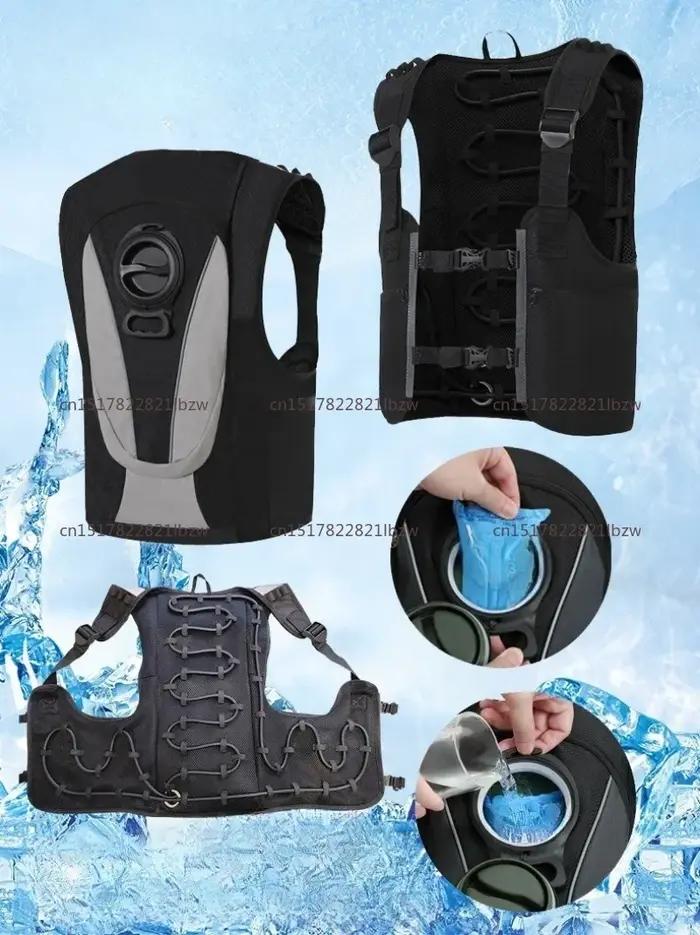 Gilet de refroidissement à circulation d'eau métal couleur café pour hommes et femmes occasions estivales journée plage jardin camping